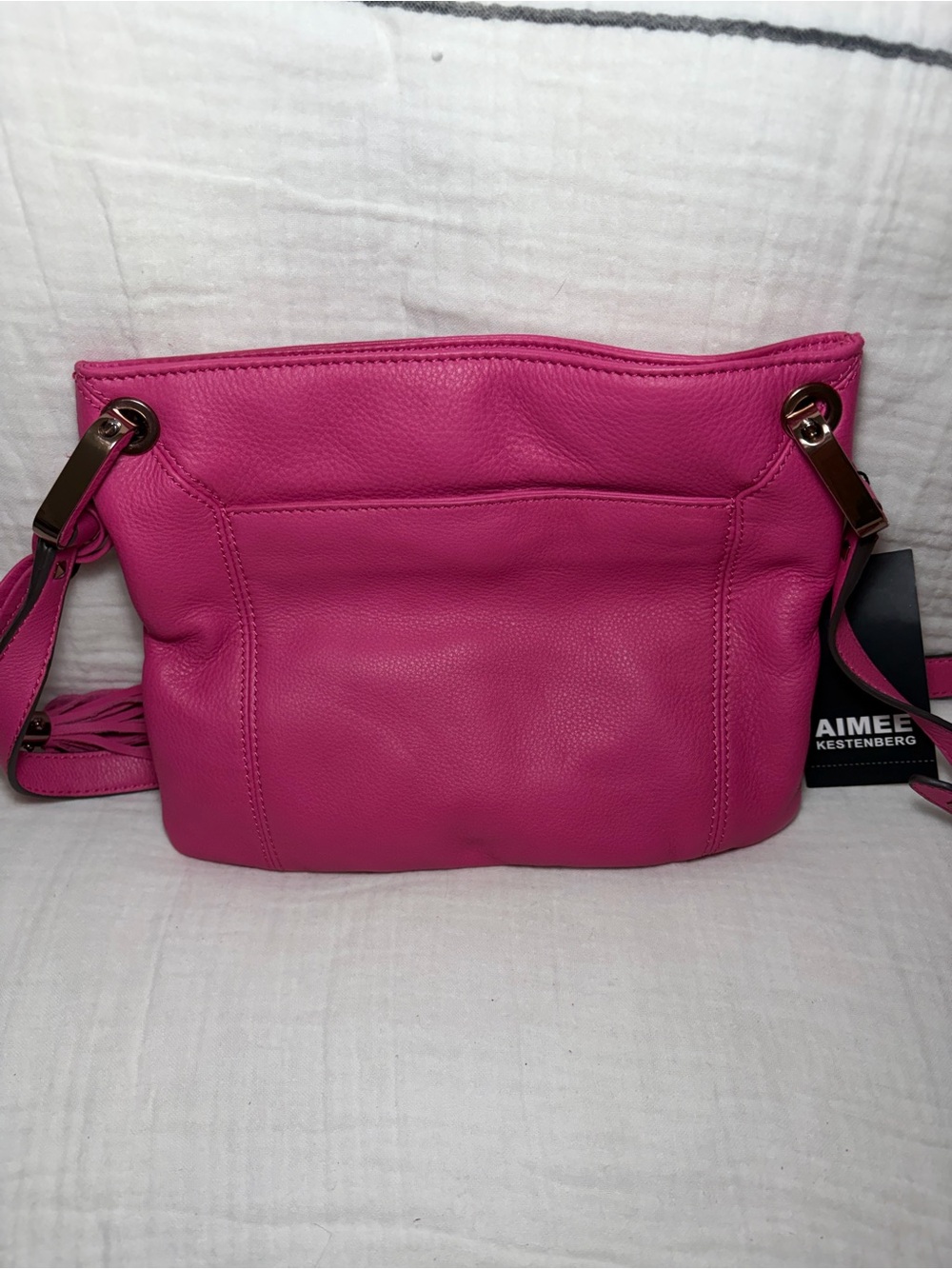Aimee Kestenberg Hot Pink Leather Crossbody Bag NWT - Picture 7 of 10